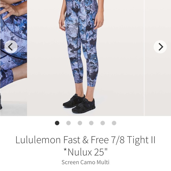 Lululemon 12 fast & free 7/8 tight ll screen camo multi purple floral active run - Picture 10 of 10